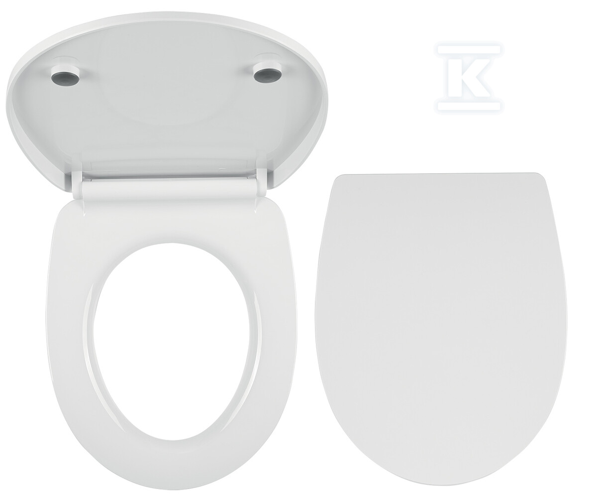 Deska sedesowa WC wolnoopadająca uniwersalna duroplast biała WC/SOFTNEW - obrazek 1