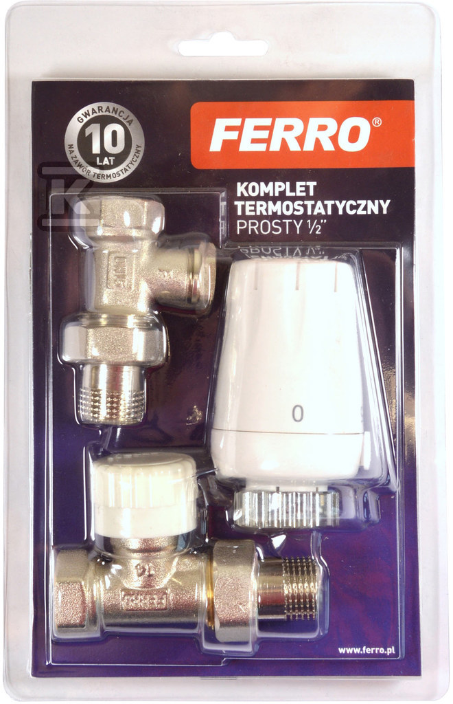 Zestaw termostatyczny typ ZTM07, prosty z głowicą GT11 i zaworem powrotnym, bez nastawy wstępnej - obrazek 1