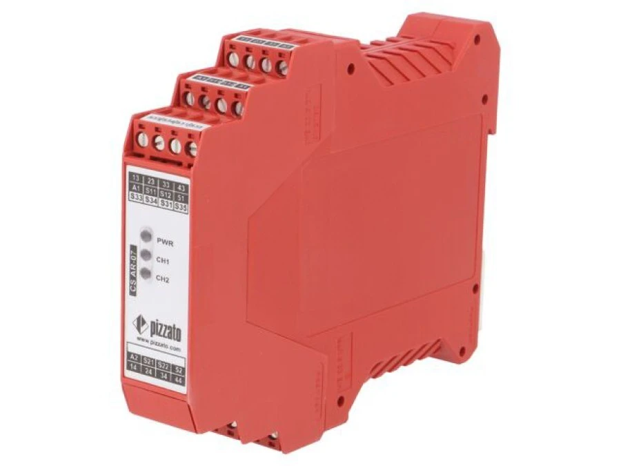 Moduł: przekaźnik bezpieczeństwa 24VAC 24VDC na szynę DIN CS AR‑07M024 - obrazek 1