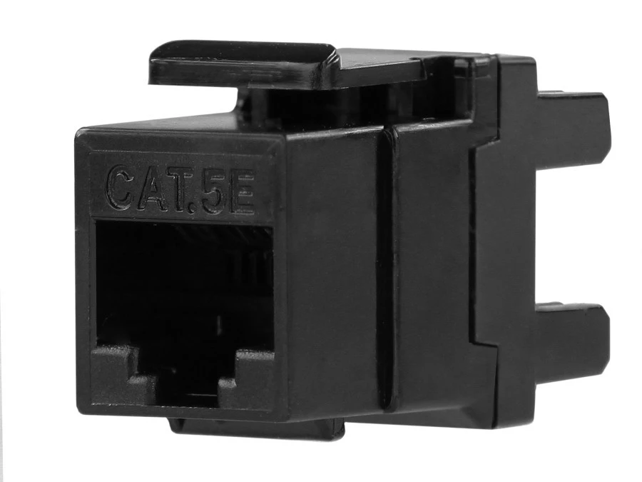 Moduł keystone RJ45 UTP kat.5e nieekranowany tylny montaż czarny NEKU - obrazek 1