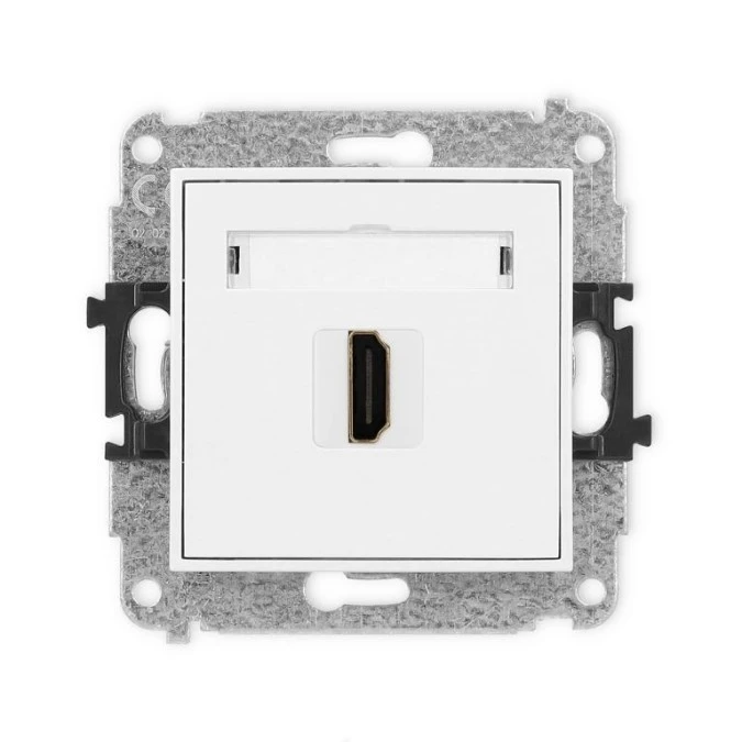 MINI Mechanizm gniazda pojedynczego HDMI 2.1, 8K biały mat 25MHDMI‑5 - obrazek 1