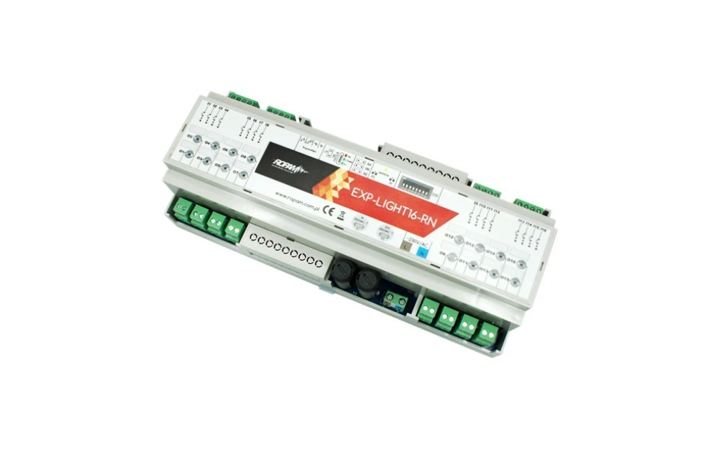 Moduł oświetleniowy, 16 przekaźników bistabilnych 8A/230V, obudowa DIN 12M, EXP‑LIGHT16‑RN - obrazek 2