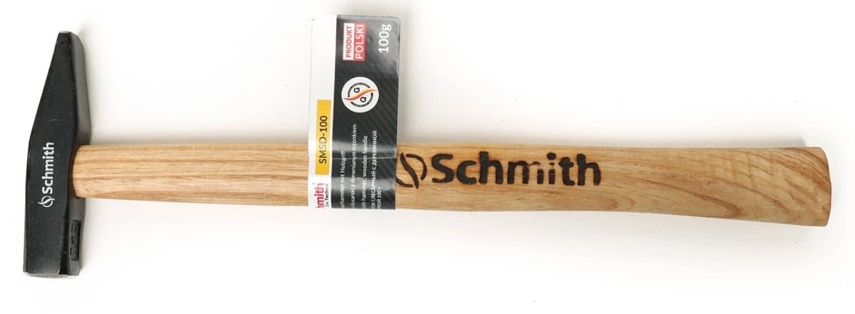 Młotek ślusarski 100g z drewnianym trzonkiem Schmith - obrazek 2