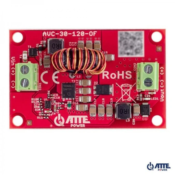 Moduł do zasilania rejestratora 12V, przetwornica DC/DC stabilizująca napięcie, Vin 10...30VDC, Vout 12VDC, Iout 2,5A, Pout 30W - obrazek 1