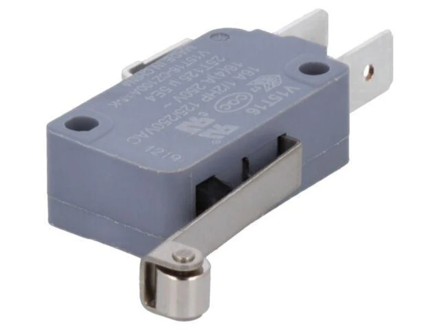 Mikroprzełącznik SNAP ACTION, z konfiguracją styków SPDT, siła przełączania 0,98N, 16A/250VAC, IP40, V15T16‑CZ100A06‑K - obrazek 1
