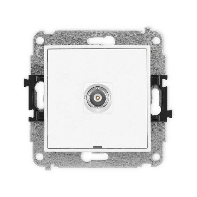 MINI Mechanizm gniazda pojedynczego BNC, bez pola opisowego biały mat 25MGBNCBO‑1 - obrazek 1