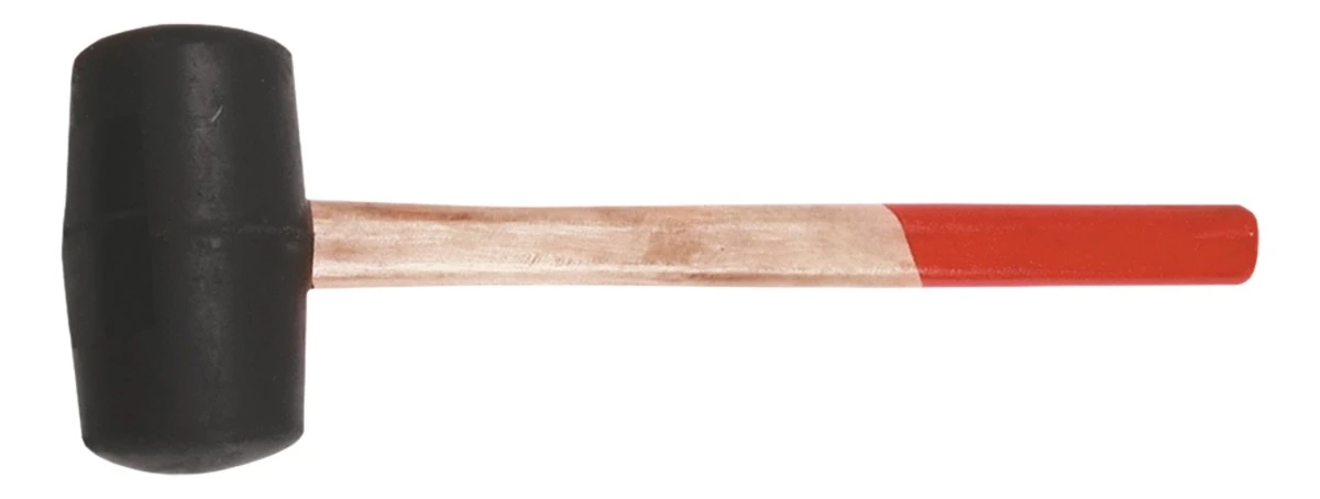 Młotek gumowy 55 mm/320 g, trzonek drewniany /6szt./ - obrazek 1