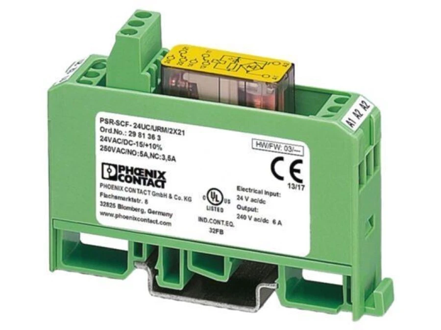 Moduł przekaźnik bezpieczeństwa, 24VAC, 24VDC, Input: 1, ‑20÷50C PSR‑SCF‑ 24UC/URM/2X21 - obrazek 1