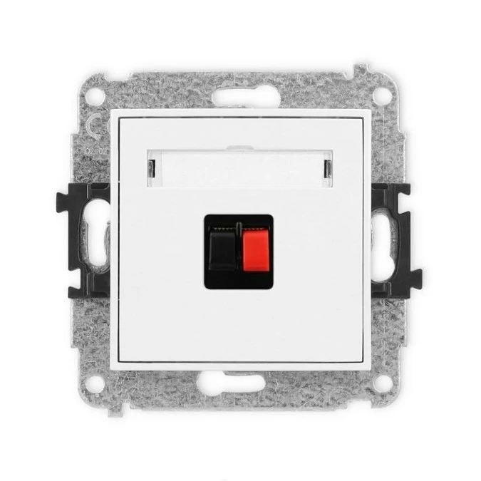 MINI Mechanizm gniazda głośnikowego pojedynczego biały mat 25MGG‑1 - obrazek 1