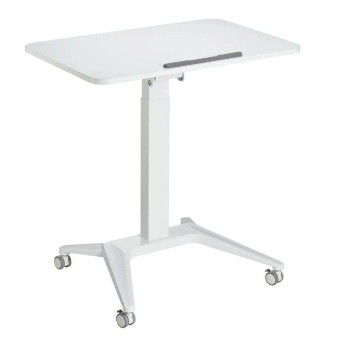 Mobilne biurko stolik na laptop Maclean, białe, pneumatyczna regulacja wysokości, 80x52cm, 8kg max, 109cm wys, MC‑453W - obrazek 3