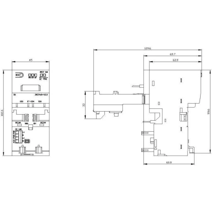 Moduł ILM rozruch bezpośredni Standard 0,4‑4 A do 690 V AC wielkość S00 3RC7140‑1EE00 - obrazek 2