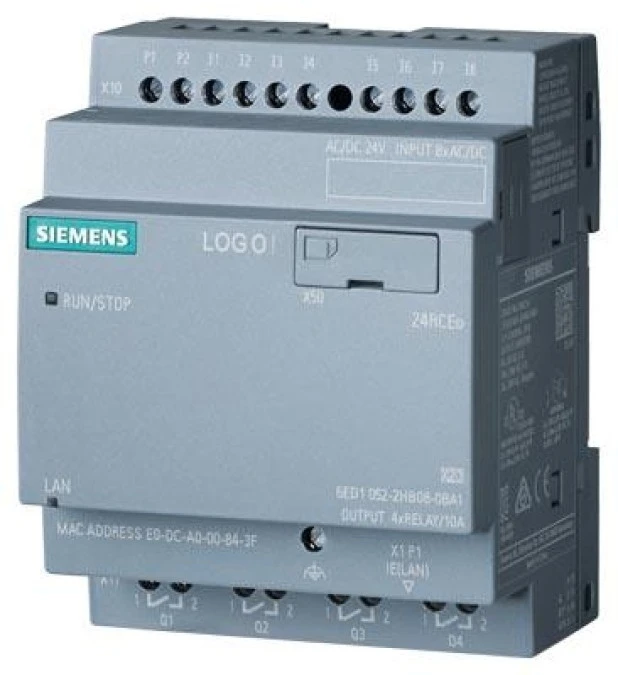 Moduł logiczny LOGO! 24RCEO (AC) zasilanie / I/O: 24 V DC/24 V AC/przekaźnik, 8 DI/4 DO, 6ED1052‑2HB08‑0BA2 - obrazek 1