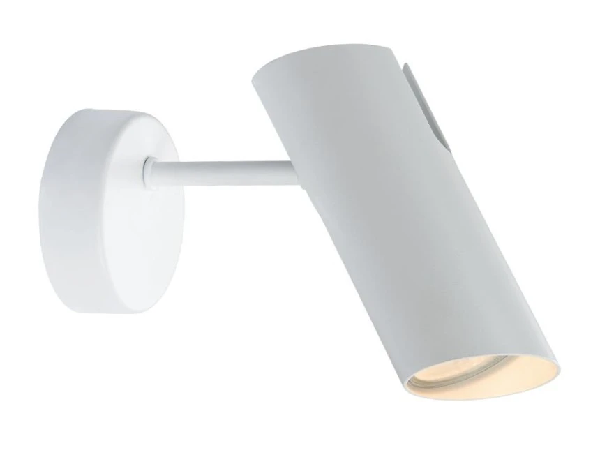 Minimalistyczny biały kinkiet do holu FUTURO klosz w kształcie tuby na GU10 LP‑17001/1W WH Light Prestige