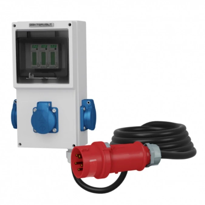 Mobilny licznik energii elektrycznej 16A MID gniazda 3x230V Doktorvolt 4319 - obrazek 1