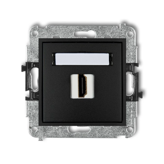 MINI Mechanizm gniazda pojedynczego HDMI 2.0 czarny mat 12MHDMI‑3 - obrazek 1