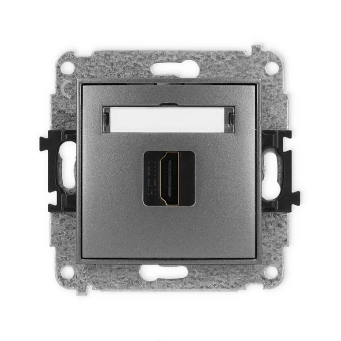 MINI Mechanizm gniazda pojedynczego HDMI 2.1, 8K grafitowy 11MHDMI‑5 - obrazek 1