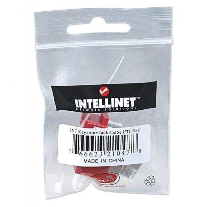 Moduł Keystone RJ45 UTP Cat5e Czerwony Punch‑Down - obrazek 3
