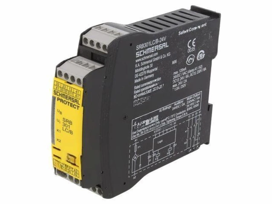 Moduł: przekaźnik bezpieczeństwa 24VAC 24VDC na szynę DIN SRB301LC/B 24V - obrazek 1