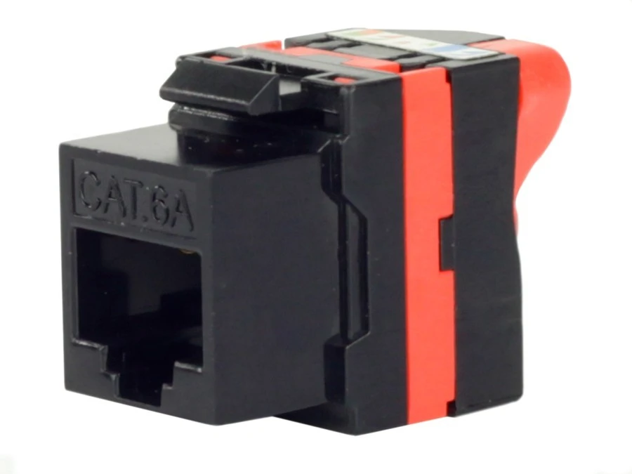 Moduł keystone RJ45 UTP kat.6A nieekranowany przekręcany czarny NEKU
