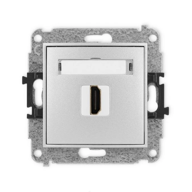 MINI Mechanizm gniazda pojedynczego HDMI 2.1, 8K srebrny metalik 7MHDMI‑5 - obrazek 1