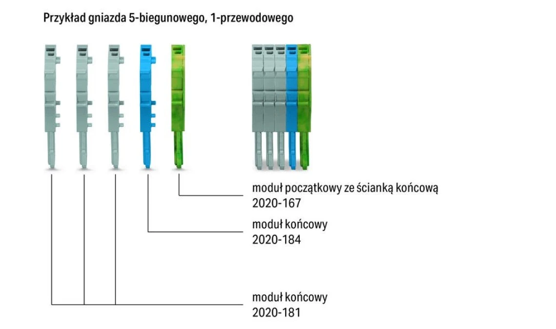 Moduł końcowy gniazda X‑COMS szary 2020‑281 /250szt./ - obrazek 2