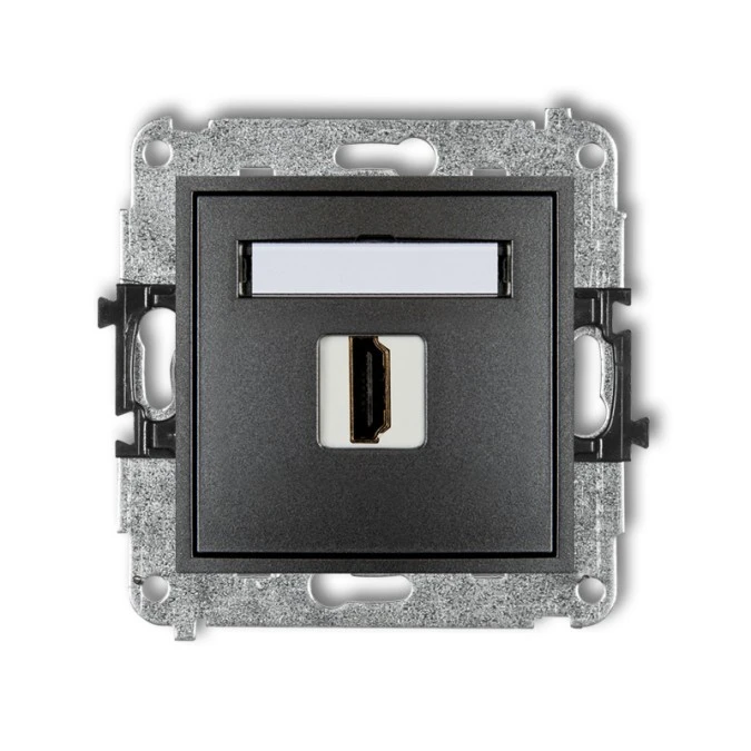 MINI Mechanizm gniazda pojedynczego HDMI 2.0 grafitowy 11MHDMI‑3 - obrazek 1