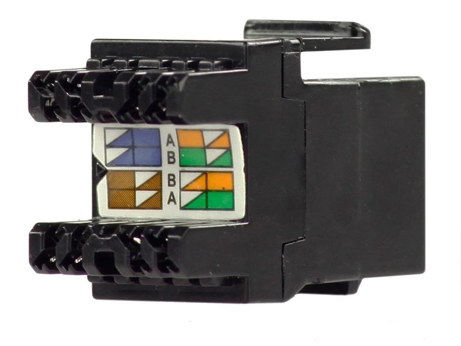 Moduł keystone RJ45 UTP kat.6 nieekranowany tylny montaż czarny NEKU - obrazek 2