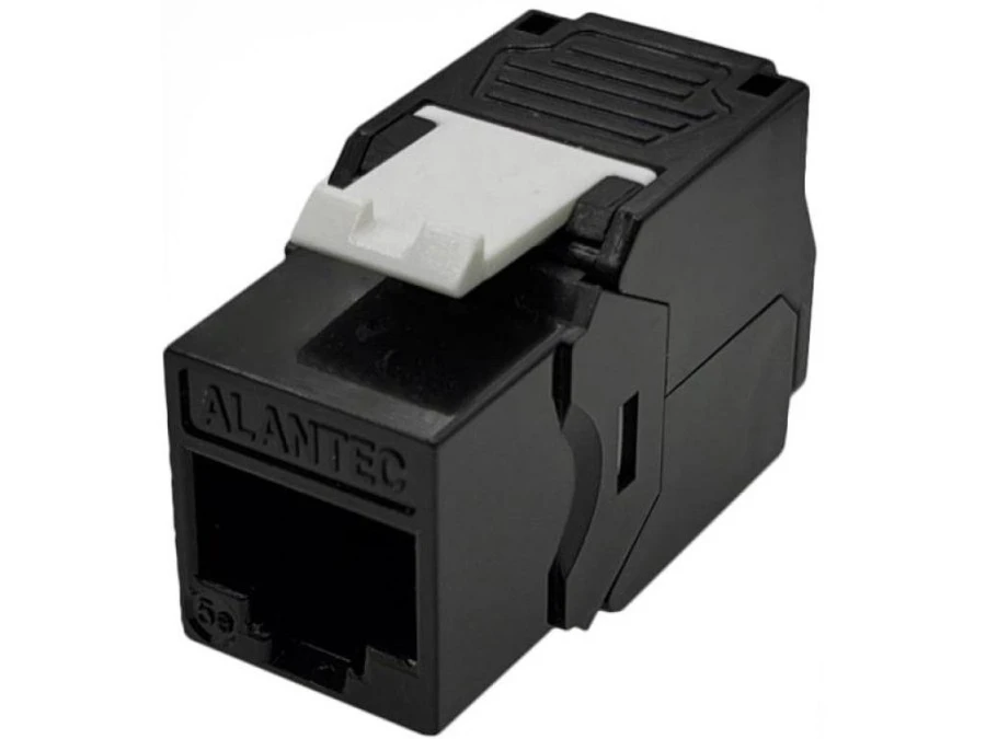 Moduł keystone RJ45 beznarzędziowy UTP kat.5E, SLIM, kolor czarny ALANTEC - obrazek 1
