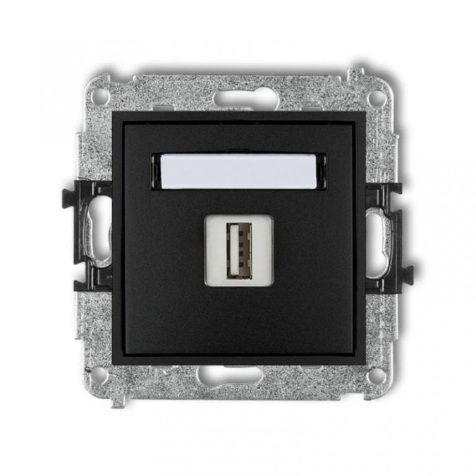 MINI Gniazdo pojedyncze USB‑AA 3.0 czarny mat 12MGUSB‑5 - obrazek 1