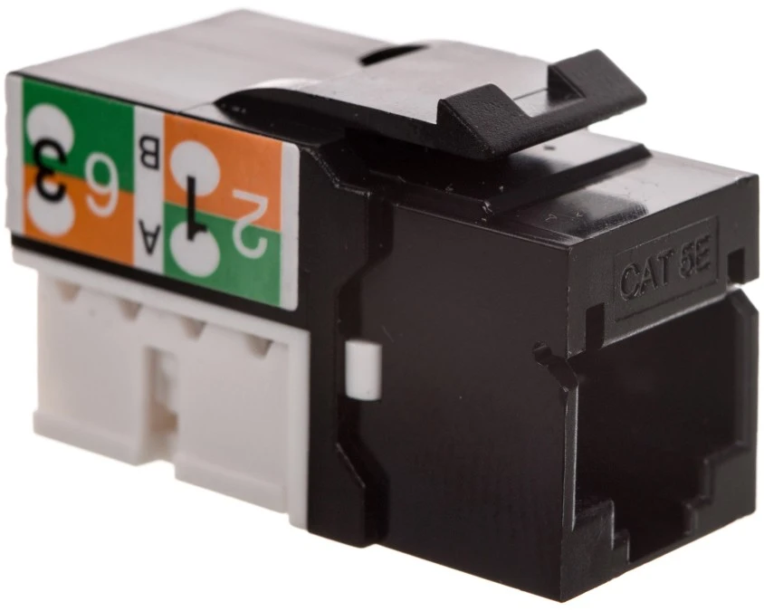 Moduł (gniazdo) keystone RJ45 (8P8C) kat.5e, UTP, nieekranowany, narzędziowy, biały DN‑93501 - obrazek 1