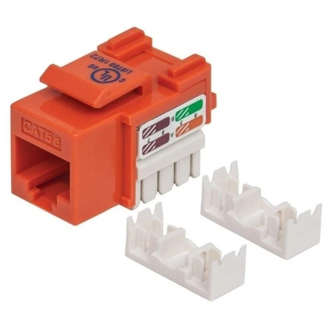 Moduł Keystone RJ45 UTP Cat5e Pomarańczowy Punch‑Down - obrazek 1