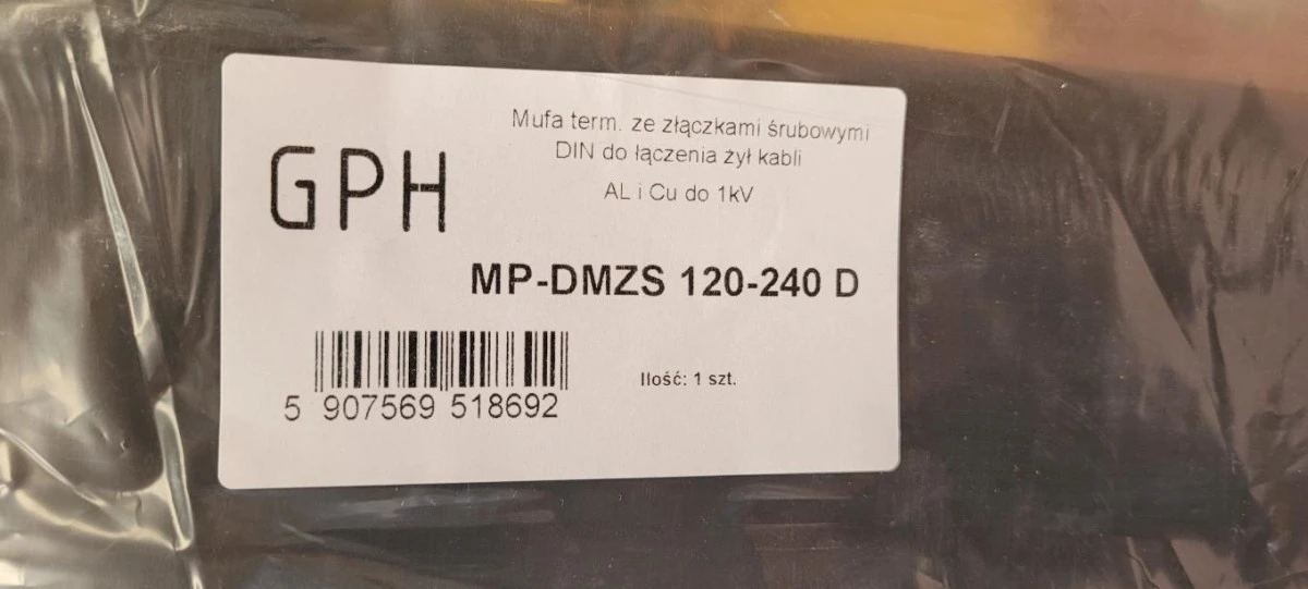Mufa kablowa termokurczliwa ze złączkami śrubowymi MP‑DMZS 120‑240D AL/CU 1KV - obrazek 2