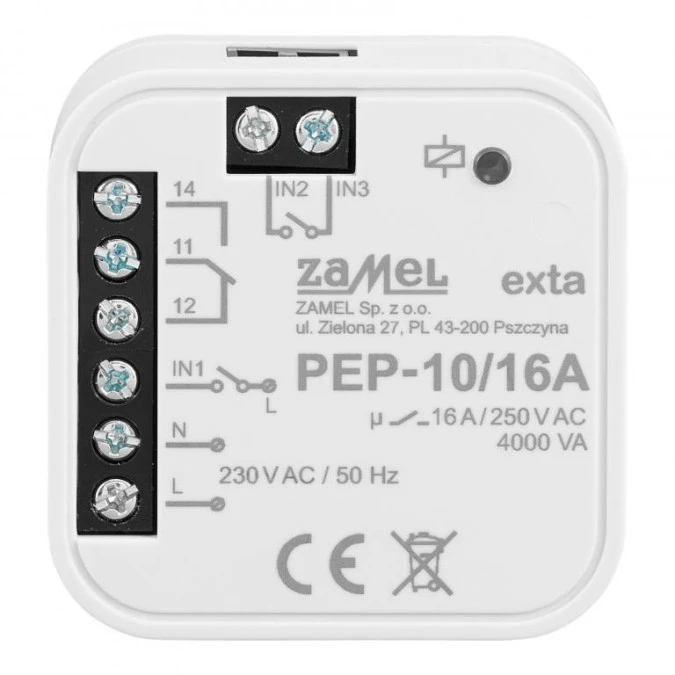 Moduł przekaźnika bezpotencjałowego dopuszkowy 16A 230V PEP‑10/16A EXT10000320 - obrazek 1