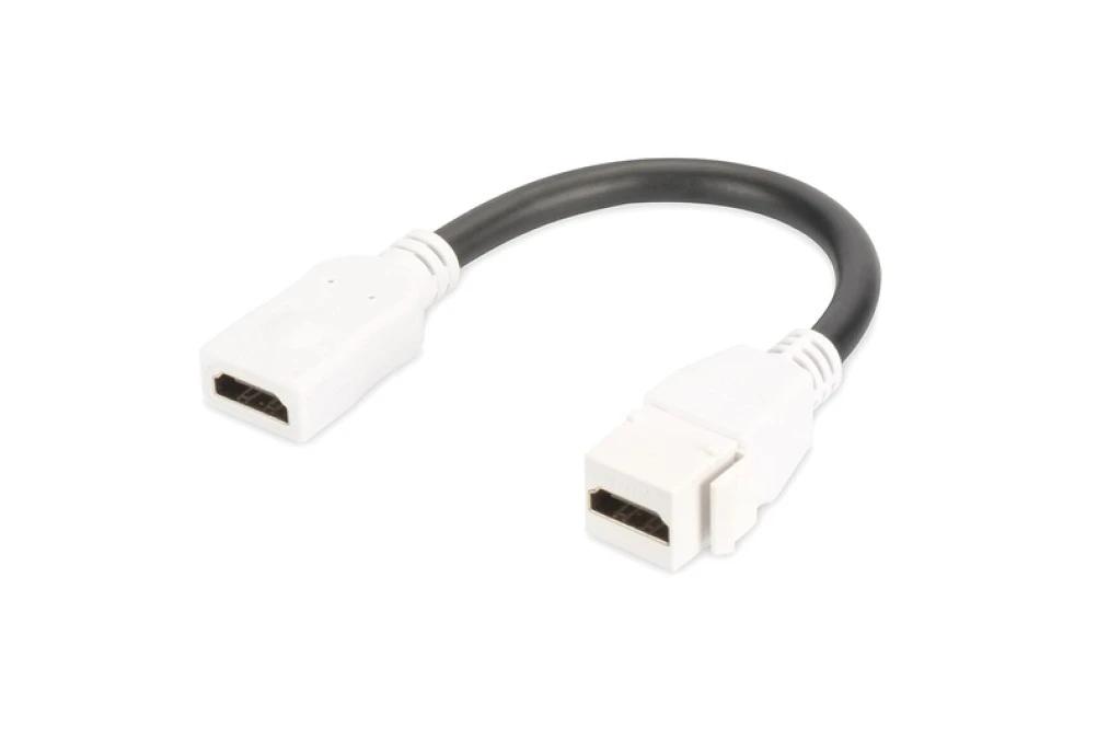 Moduł Keystone HDMI z kablem 12cm łącznik do gniazd i pustych paneli żeński/żeński biały DN‑93403 - obrazek 1