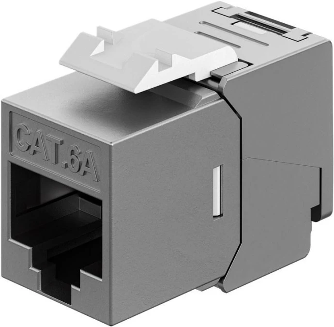 Moduł Keystone RJ45 CAT 6A, STP, Slim i Short, zacisk uziemiający 77942 - obrazek 1