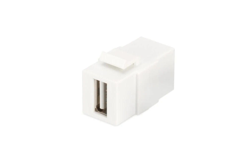 Moduł Keystone USB 2.0 łącznik do gniazd i pustych paneli żeński/żeński biały DN‑93400 - obrazek 1