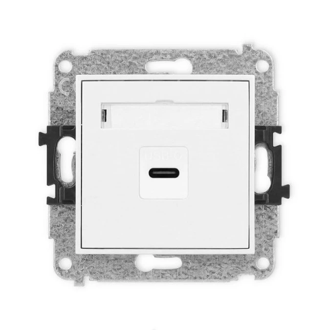 MINI Mechanizm gniazda pojedynczego 1xUSB C‑C biały mat 25MGUSB‑7 - obrazek 1