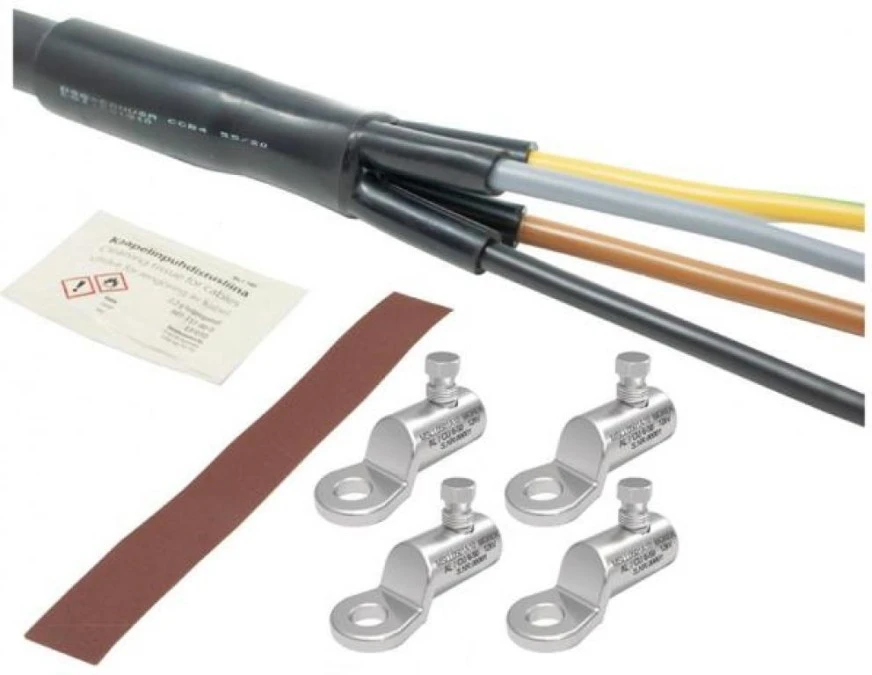 Mufa kablowa termokurczliwa z końcówkami kablowymi ze śrubą zrywalną MSLS240 Al/Cu 4x120‑240mm² 1kV 2xśruba Al MSLS2402A12 - obrazek 1