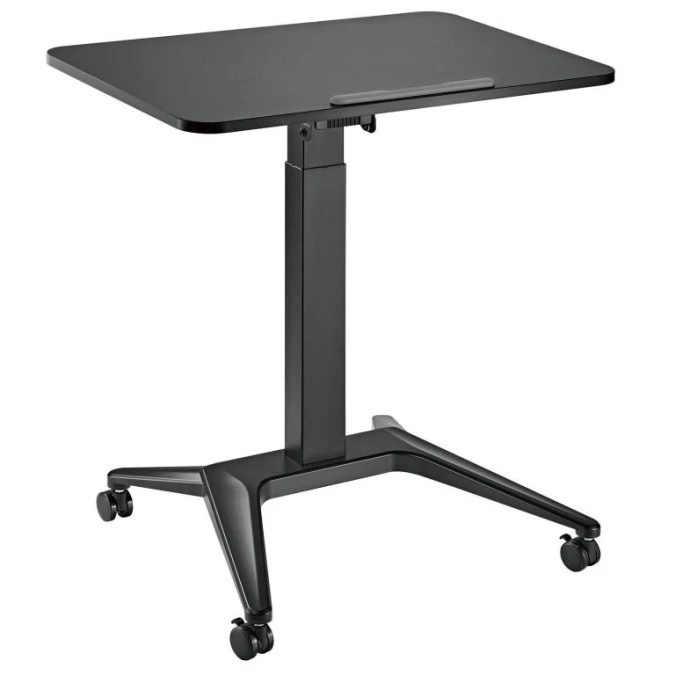 Mobilne biurko stolik na laptop Maclean, czarne, pneumatyczna regulacja wysokości, 80x52cm, 8kg max, 109cm wys, MC‑453B - obrazek 3