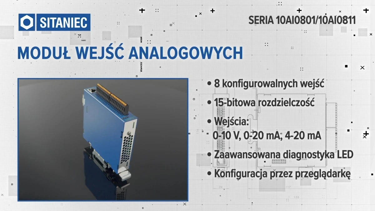 Moduł 8 wejść analogowych, samodzielny 24V DC 10AI0811 - obrazek 2