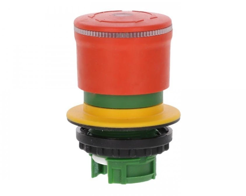 Miniaturowy przycisk bezpieczeństwa 30mm do otworu 22mm pierścień podświetlany odblokowanie przez przekręcenie M22‑PVLT30 - obrazek 1