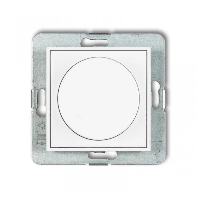 MINI Mechanizm elektronicznego regulatora oświetlenia przyciskowo‑obrotowego do lamp LED biały mat 25MRO‑2