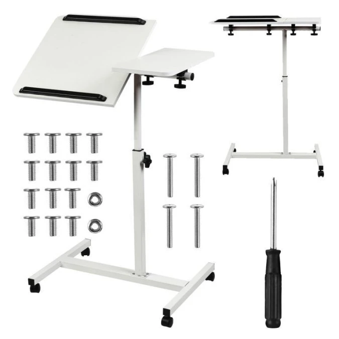 Mobilne biurko/stand na laptop Maclean, białe, regulacja wysokośc 59‑89cm, max. 30kg , MC‑121 W