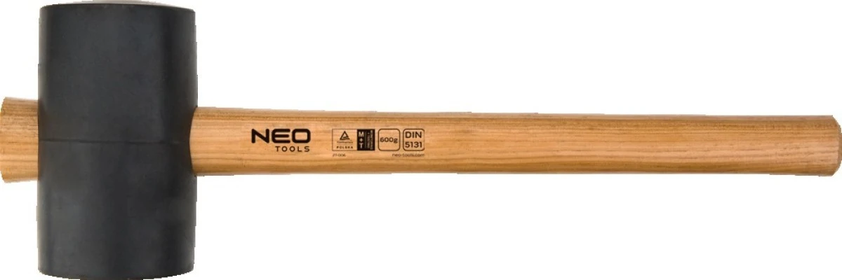 Młotek gumowy 75mm 680g trzonek hikorowy 25‑053 - obrazek 1