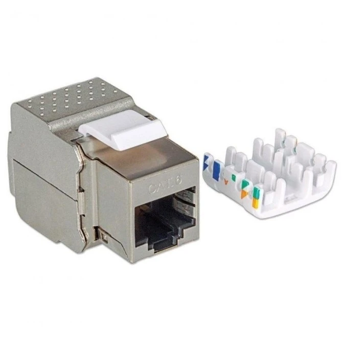Moduł Keystone RJ45 Cat6, FTP, beznarzędziowy, metalowy - obrazek 1