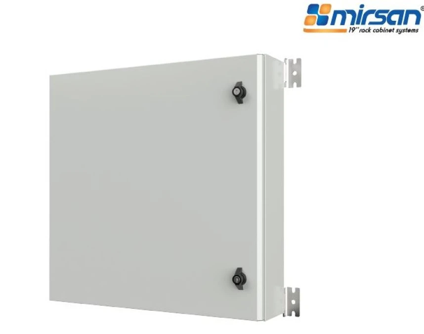 MIRSAN Szafa wisząca IP65 200/300/150mm (jednoskrzydłowe drzwi pełne płyta montażowa) szara