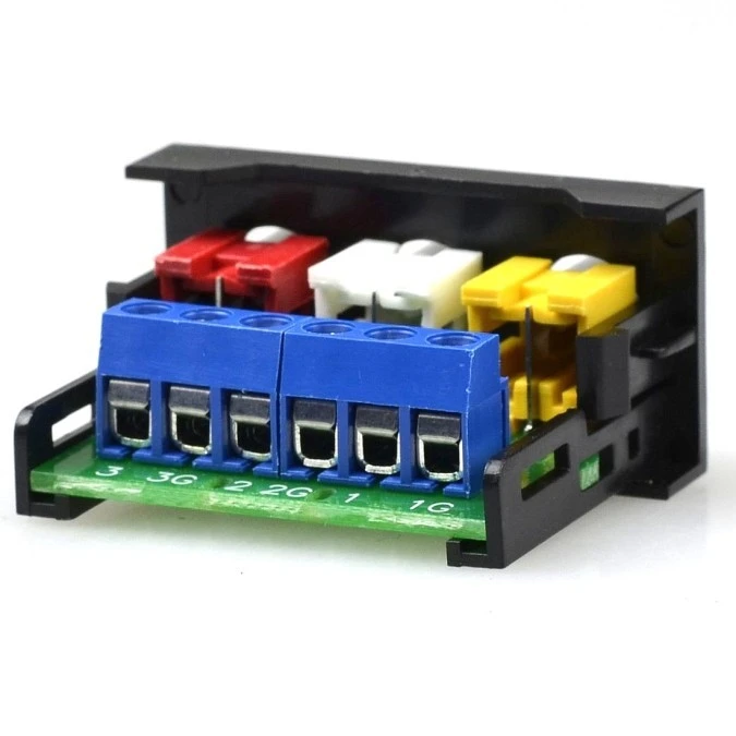 Moduł 1M 22,5x45 3x RCA szybkozłącze czarny Mediabox NEKU - obrazek 2