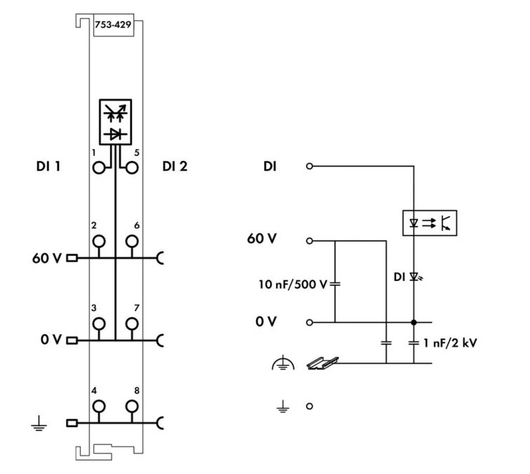 Moduł 2DI 60V DC 3,0 ms 753‑429 - obrazek 3