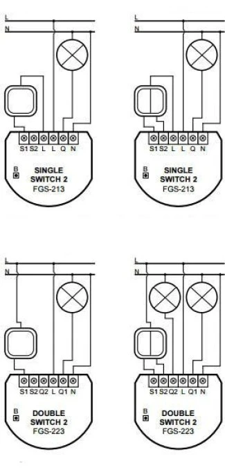 Moduł przekaźnikowy Single Switch 2 FIBARO FGS‑213 - obrazek 2