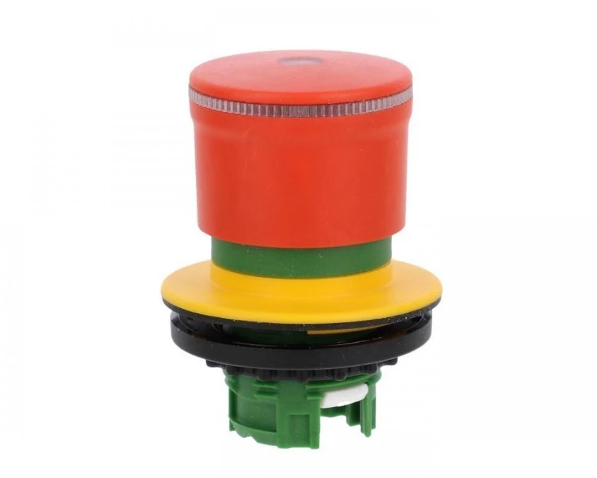 Miniaturowy przycisk bezpieczeństwa 30mm do otworu 30mm pierścień podświetlany odblokowanie przez pociągnięcie M30‑PVL30 - obrazek 1